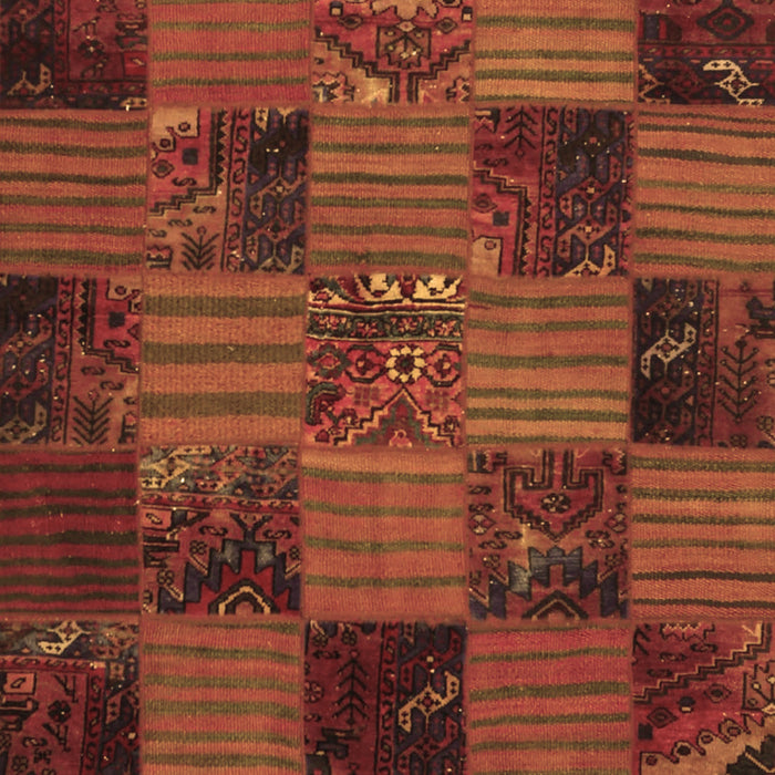 Patchwork Brown Transitional Rug, con1446brn