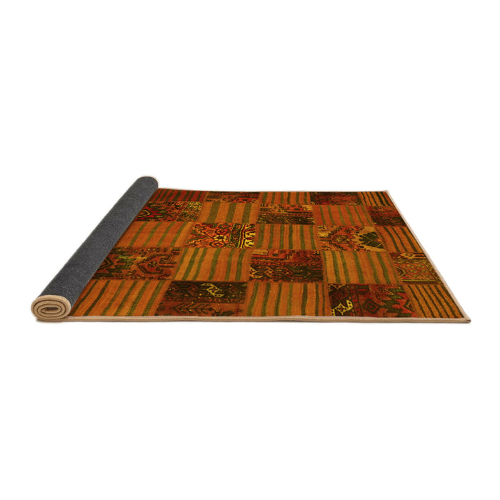 Sideview of Patchwork Yellow Transitional Rug, con1446yw