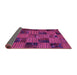 Sideview of Patchwork Purple Transitional Rug, con1446pur