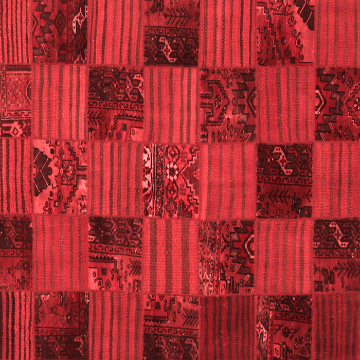 Machine Washable Patchwork Red Transitional Rug, wshcon1446red