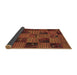 Sideview of Patchwork Brown Transitional Rug, con1446brn