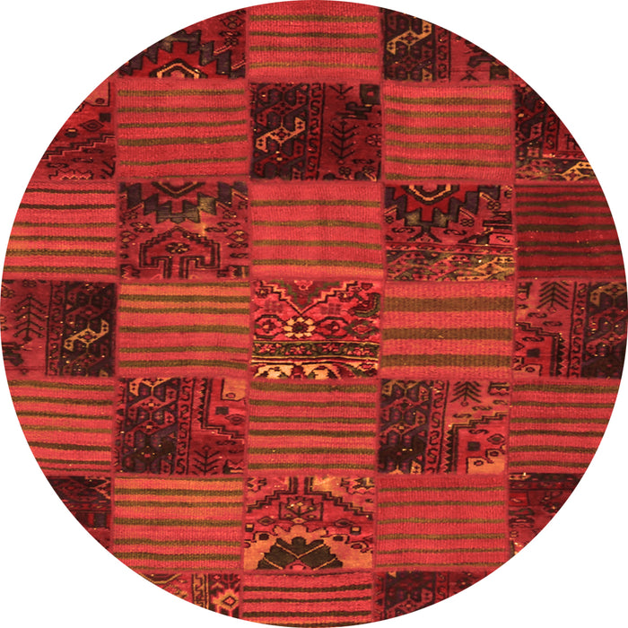 Square Patchwork Orange Transitional Rug, con1446org