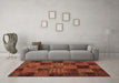 Machine Washable Patchwork Brown Transitional Rug in a Living Room,, wshcon1446brn