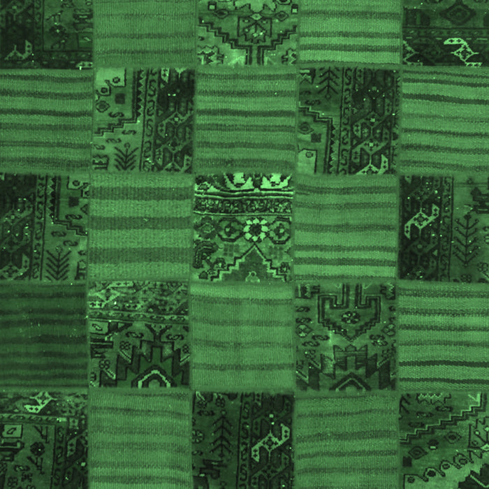 Patchwork Emerald Green Transitional Rug, con1446emgrn