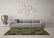 Machine Washable Patchwork Turquoise Transitional Area Rugs in a Living Room,, wshcon1446turq