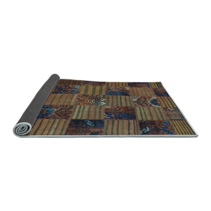 Sideview of Patchwork Light Blue Transitional Rug, con1446lblu