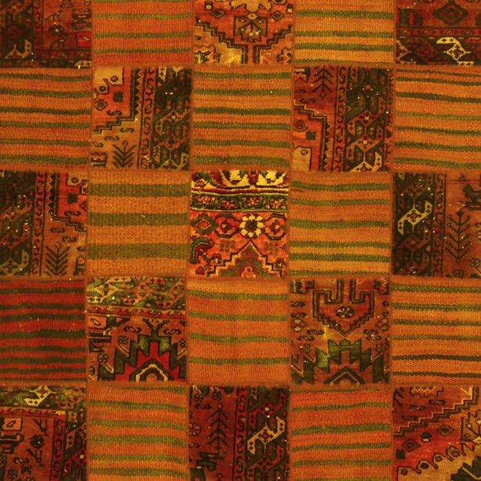 Patchwork Yellow Transitional Rug, con1446yw