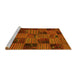 Sideview of Machine Washable Patchwork Yellow Transitional Rug, wshcon1446yw