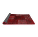 Thickness of Contemporary Fire Brick Red Patchwork Rug, con1447