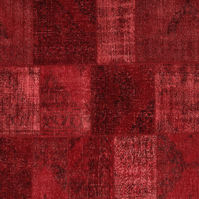 Machine Washable Patchwork Red Transitional Rug, wshcon1447red