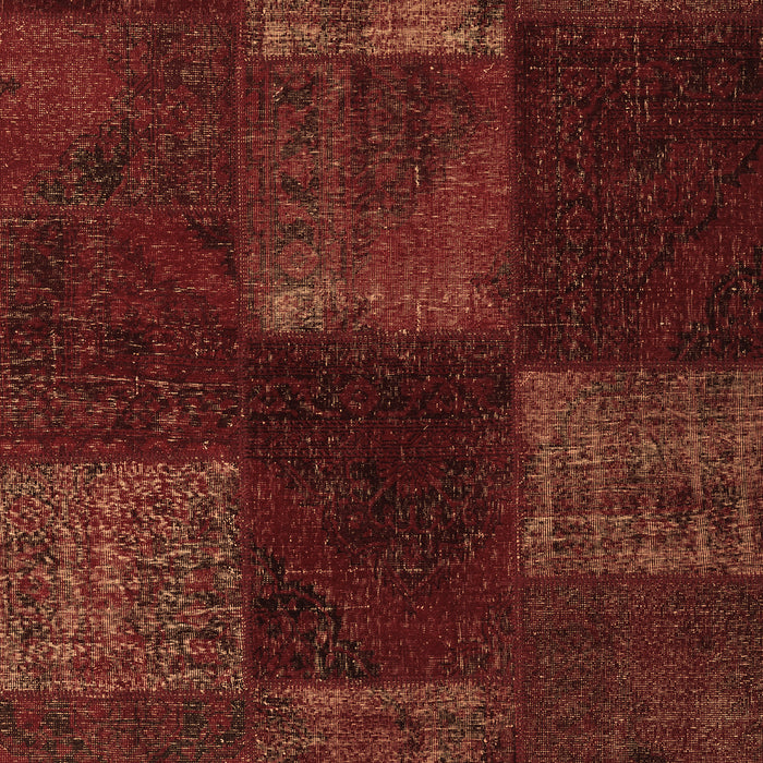 Machine Washable Patchwork Brown Transitional Rug, wshcon1447brn