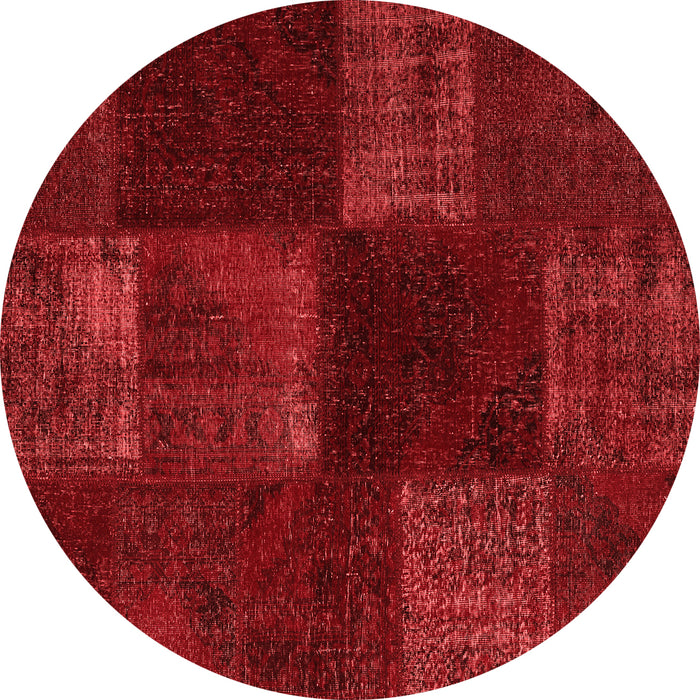 Machine Washable Patchwork Red Transitional Rug, wshcon1447red
