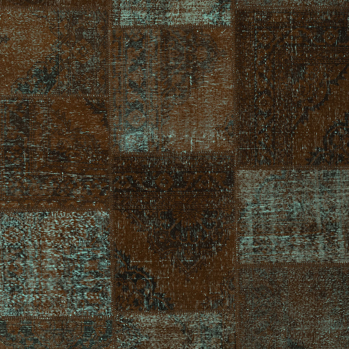 Patchwork Turquoise Transitional Rug, con1447turq