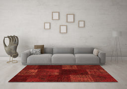 Machine Washable Patchwork Orange Transitional Area Rugs in a Living Room, wshcon1447org