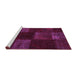 Sideview of Machine Washable Patchwork Purple Transitional Area Rugs, wshcon1447pur