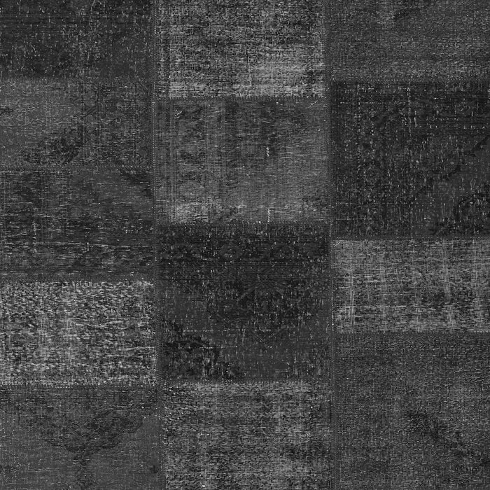 Round Machine Washable Patchwork Gray Transitional Rug, wshcon1447gry