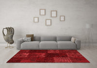 Machine Washable Patchwork Red Transitional Rug, wshcon1447red