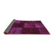 Sideview of Patchwork Purple Transitional Rug, con1447pur