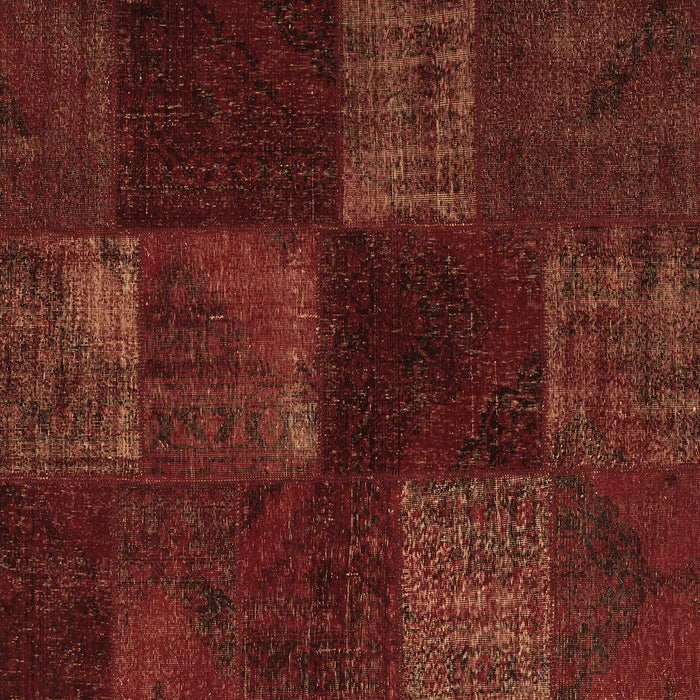 Square Machine Washable Patchwork Brown Transitional Rug, wshcon1447brn