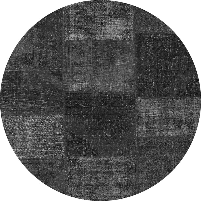 Machine Washable Patchwork Gray Transitional Rug, wshcon1447gry