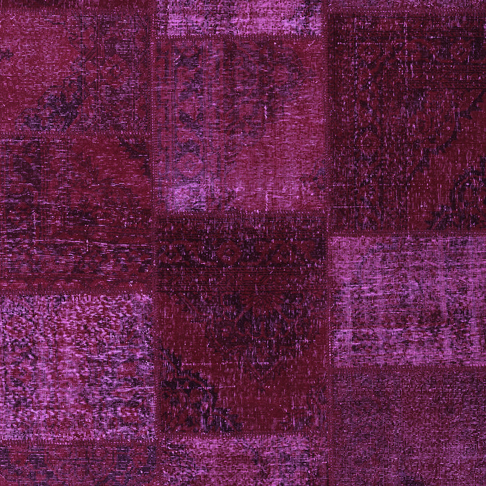 Machine Washable Patchwork Purple Transitional Area Rugs, wshcon1447pur