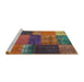 Serging Thickness of Machine Washable Contemporary Brown Red Rug, wshcon1448