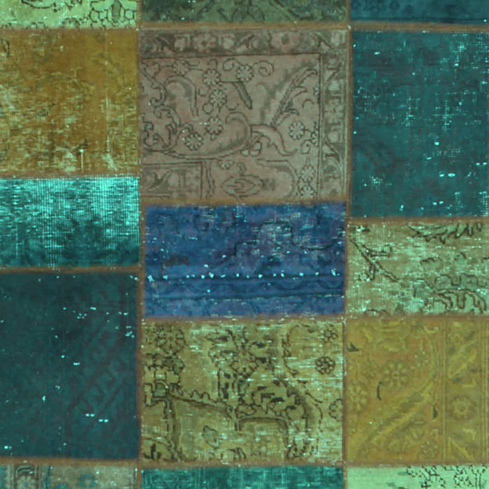 Patchwork Turquoise Transitional Rug, con1448turq