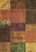 Machine Washable Patchwork Brown Transitional Rug, wshcon1448brn