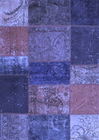 Patchwork Blue Transitional Rug, con1448blu