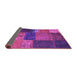 Sideview of Patchwork Purple Transitional Rug, con1448pur