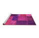 Sideview of Machine Washable Patchwork Pink Transitional Rug, wshcon1448pnk