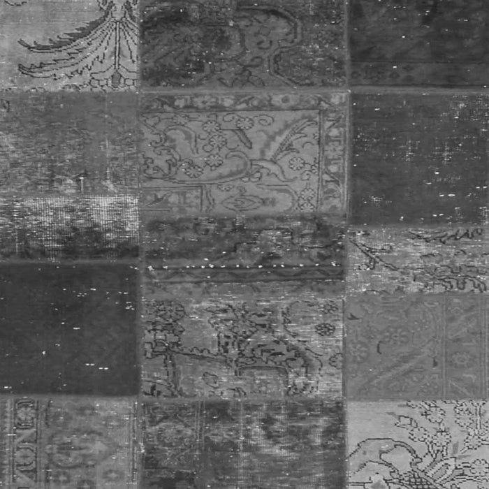 Round Machine Washable Patchwork Gray Transitional Rug, wshcon1448gry