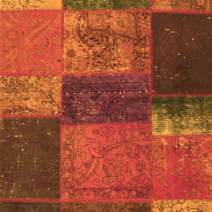 Patchwork Orange Transitional Rug, con1448org