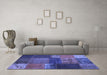 Machine Washable Patchwork Blue Transitional Rug in a Living Room, wshcon1448blu