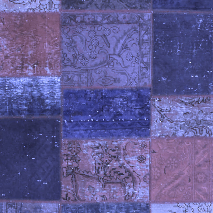 Patchwork Blue Transitional Rug, con1448blu