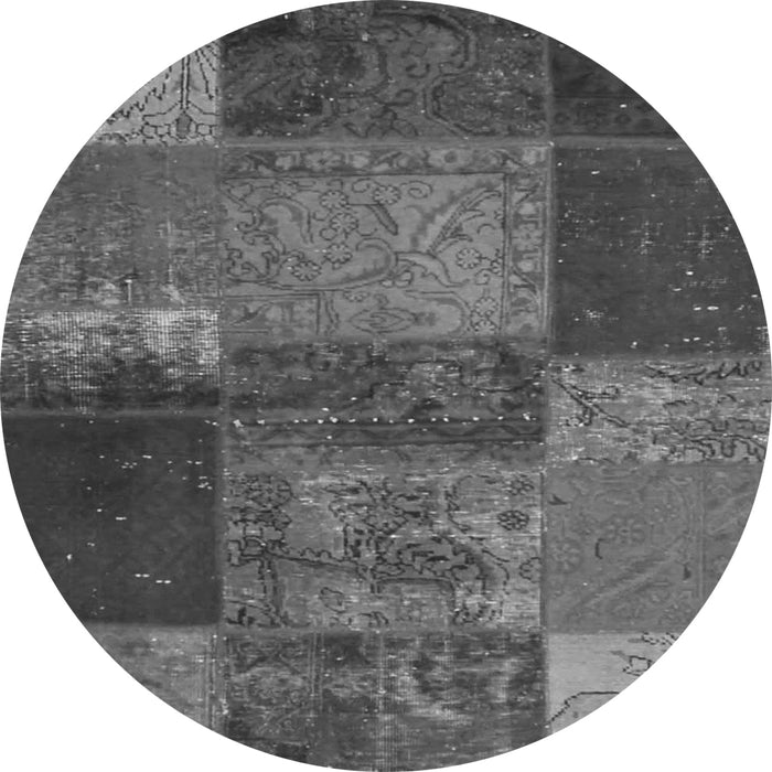 Machine Washable Patchwork Gray Transitional Rug, wshcon1448gry