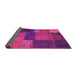 Sideview of Patchwork Pink Transitional Rug, con1448pnk