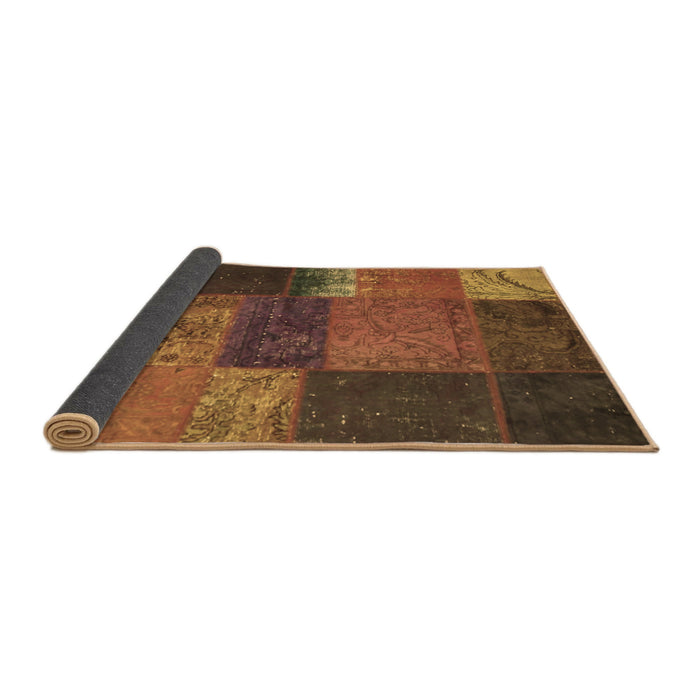 Sideview of Patchwork Brown Transitional Rug, con1448brn