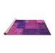 Sideview of Machine Washable Patchwork Purple Transitional Area Rugs, wshcon1448pur