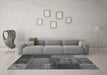 Machine Washable Patchwork Gray Transitional Rug in a Living Room,, wshcon1448gry