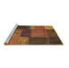 Sideview of Machine Washable Patchwork Brown Transitional Rug, wshcon1448brn