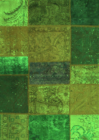 Patchwork Green Transitional Rug, con1448grn