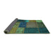 Sideview of Patchwork Turquoise Transitional Rug, con1448turq