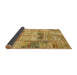 Thickness of Contemporary Orange Patchwork Rug, con1449