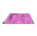 Sideview of Machine Washable Patchwork Purple Transitional Area Rugs, wshcon1449pur