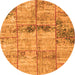 Machine Washable Patchwork Orange Transitional Area Rugs, wshcon1449org