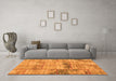 Machine Washable Patchwork Orange Transitional Area Rugs in a Living Room, wshcon1449org