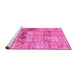 Sideview of Machine Washable Patchwork Pink Transitional Rug, wshcon1449pnk