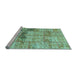Sideview of Machine Washable Patchwork Light Blue Transitional Rug, wshcon1449lblu