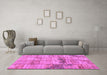 Machine Washable Patchwork Purple Transitional Area Rugs in a Living Room, wshcon1449pur